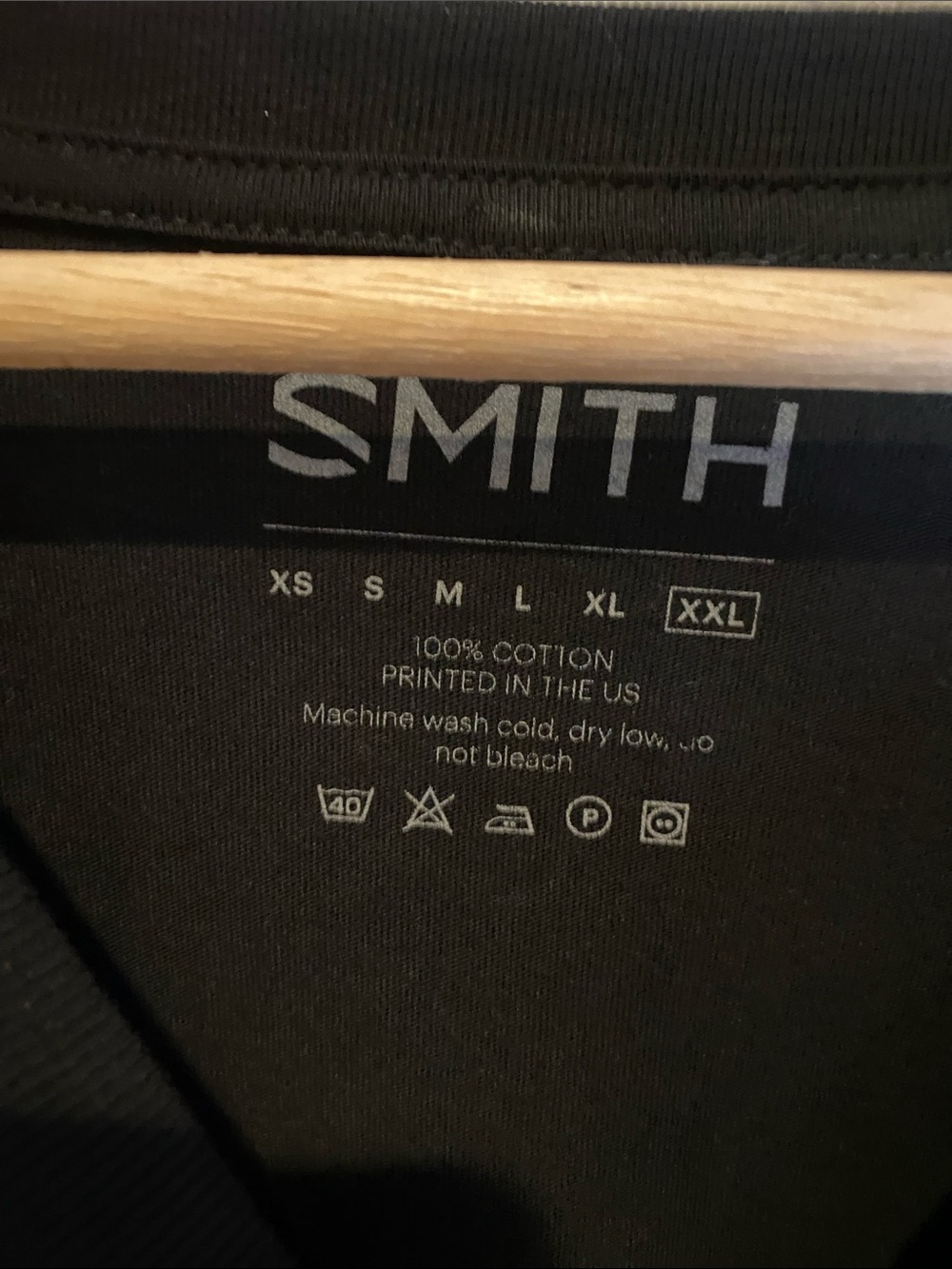 SMITH Optics Black Long Sleeve Logo Tee with White Graphics - Picture 3 of 4